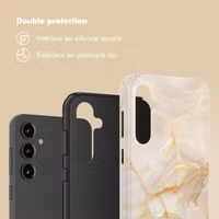 Selencia Coque arrière Vivid Samsung Galaxy S23 FE - Golden Beige Marble