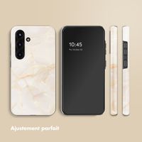Selencia Coque arrière Vivid avec MagSafe Samsung Galaxy S25 - Golden Beige Marble