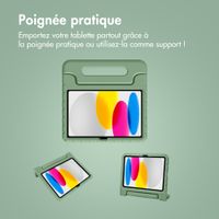 imoshion Coque kidsproof avec poignée Apple iPad 11 (2025) 11 pouces A16 / iPad 10 (2022) 10.9 pouces - Olive Green