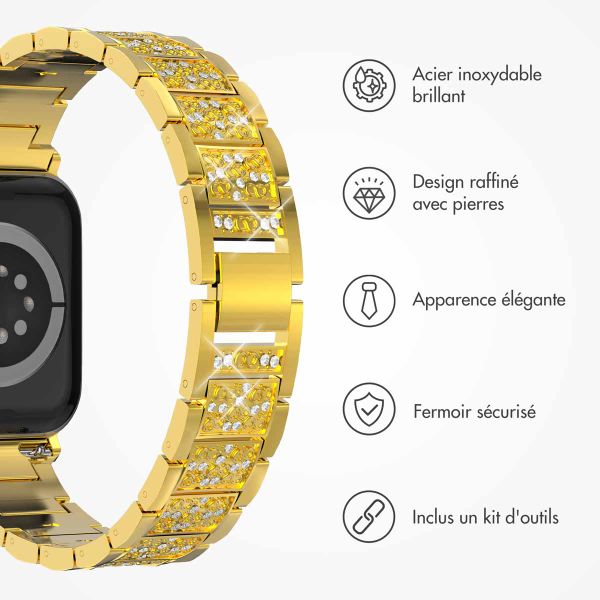 Selencia Bracelet à maillons scintillants Apple Watch Series 1 á 9 / SE (38/40/41 mm) | Series 10 (42 mm) - Or