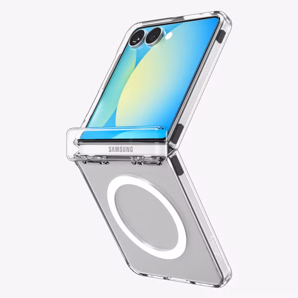 Spigen Coque Ultra Hybrid Pro MagFit Samsung Galaxy Z Flip 7 - Clear / White