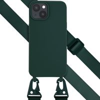 Selencia Coque silicone avec cordon amovible Apple iPhone 15 - Vert foncé
