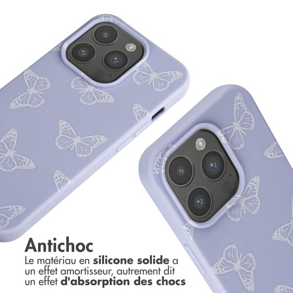 imoshion Coque design en silicone avec cordon Apple iPhone 15 Pro - Butterfly