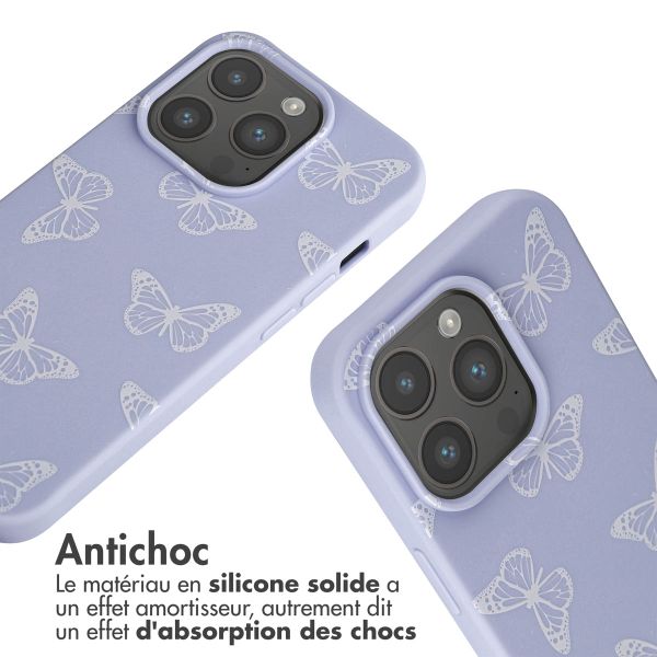 imoshion Coque design en silicone avec cordon iPhone 15 Pro - Butterfly