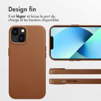 Accezz Coque arrière en cuir avec MagSafe Apple iPhone 13 - Sienna Brown