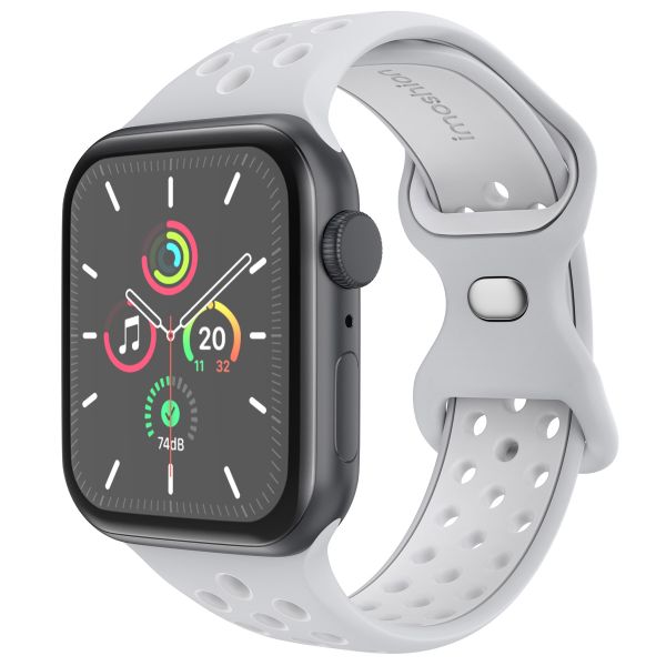 imoshion Bracelet sport⁺ Apple Watch Series 1 á 10 / SE / Ultra (2) (44/45/46/49 mm) - Taille M/L - Pure Platinum & White