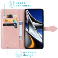 imoshion Etui de téléphone portefeuille Mandala Xiaomi Poco X4 Pro 5G - Rose Dorée