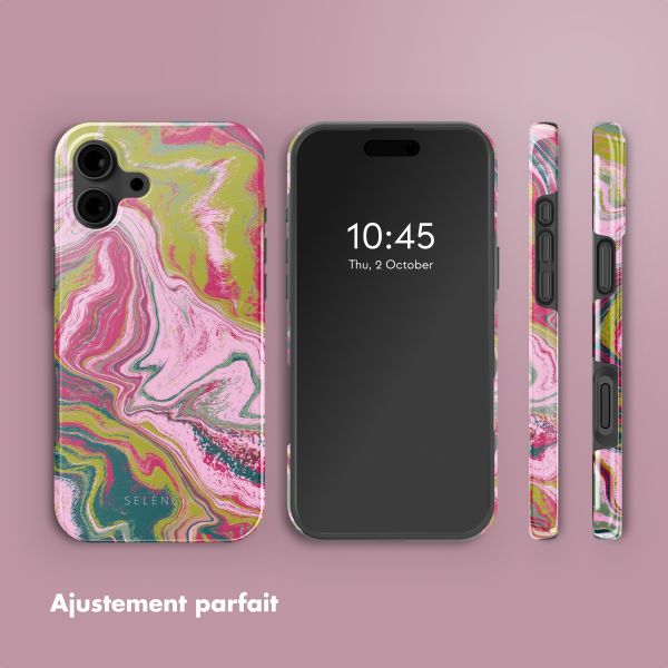 Selencia Coque arrière Vivid avec MagSafe Apple iPhone 16 - Marble Pink