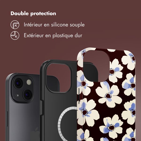 Selencia Coque arrière Vivid avec MagSafe Apple iPhone 13 - Choco Flower Pop