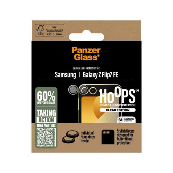 PanzerGlass Protection Caméra Hoops Optic Rings Samsung Galaxy Z Flip 7 FE - Transparent