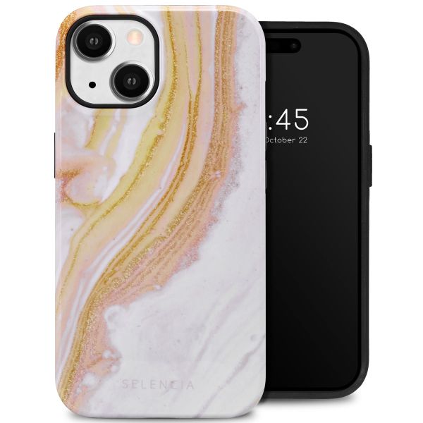 Selencia Coque arrière Vivid Tough iPhone 14 - Chic Marble Gold