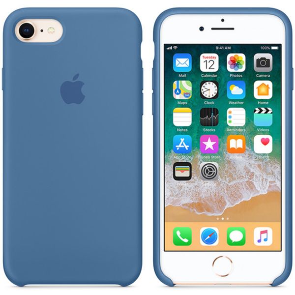 Apple Coque en silicone iPhone SE (2022 / 2020) / 8 / 7 - Denim Blue