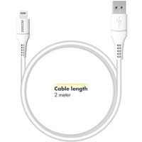 Accezz Câble Lightning vers USB - Certifié MFi - 2 mètres - Blanc