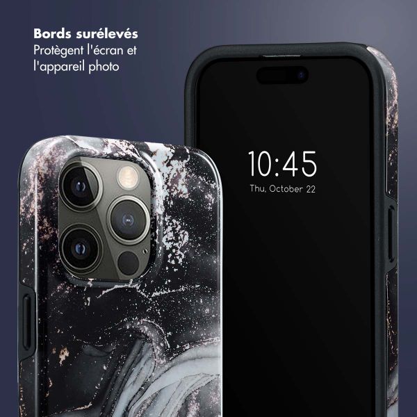 Selencia Coque arrière Vivid Apple iPhone 15 Pro - Chic Marble Black