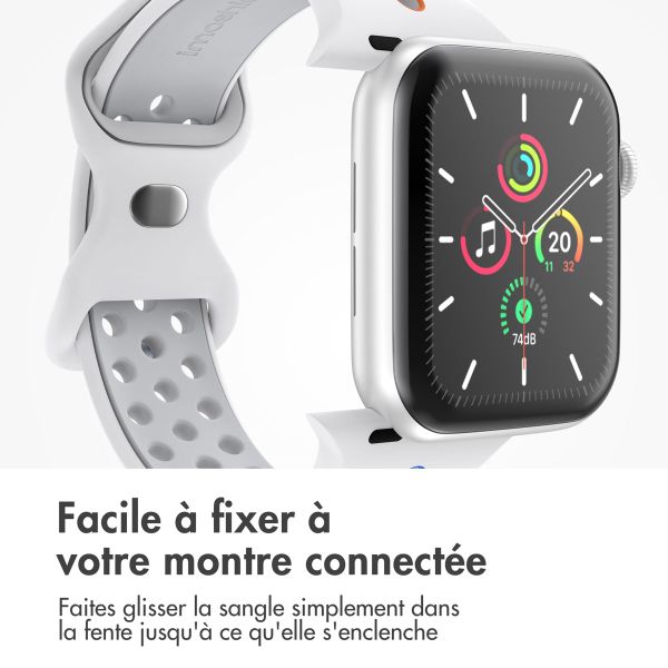 imoshion Bracelet sport⁺ Apple Watch Series 1 á 10 / SE / Ultra (2) (44/45/46/49 mm) - Taille S/M - White Rainbow