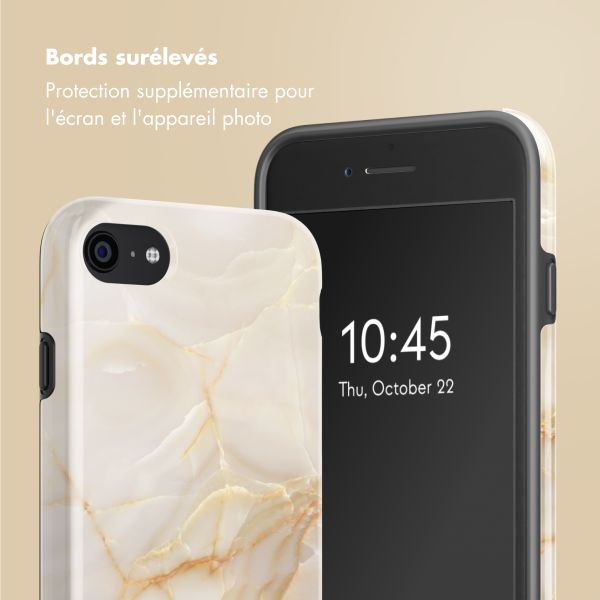 Selencia Coque arrière Vivid Tough iPhone SE (2022 / 2020) / 8 / 7 - Golden Beige Marble