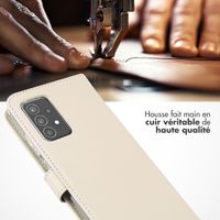 Selencia Étui portefeuille en cuir véritable Samsung Galaxy A52(s) (5G/4G) - Greige