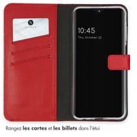 Selencia Étui portefeuille en cuir véritable Samsung Galaxy A25 (5G) - Rouge