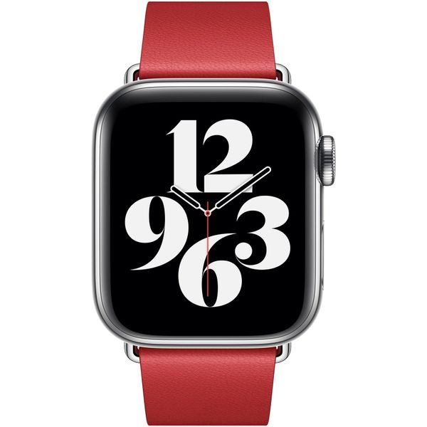 Apple Bracelet Leather Band Modern Buckle Apple Watch Series 1 t/m 9 / SE (38/40/41 mm) | Series 10 / 11 (42 mm) - Taille L - Scarlet Red