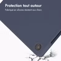 Accezz Coque tablette portefeuille Smart Silicone Samsung Galaxy Tab A11 Plus / A9 Plus - Bleu foncé