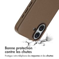 Accezz Coque arrière en cuir avec MagSafe Apple iPhone 17 - Marron café