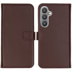 Selencia Étui portefeuille en cuir véritable Samsung Galaxy S24 Plus - Marron foncé
