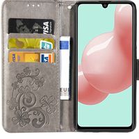 Etui de téléphone Fleurs de Trèfle Samsung Galaxy A41- Gris