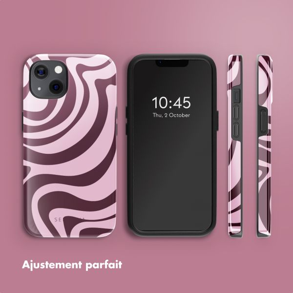 Selencia Coque arrière Vivid avec MagSafe Apple iPhone 13 - Wavy Swirl Pink Plum