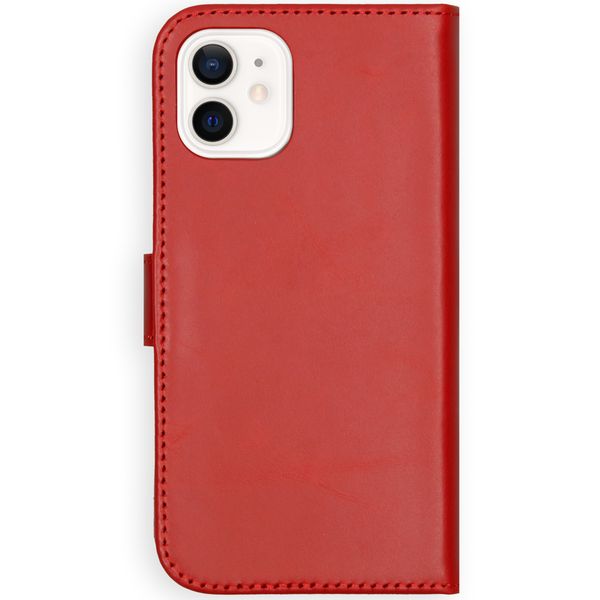 Selencia Étui portefeuille en cuir véritable Apple iPhone 12 Mini - Rouge