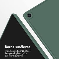 Accezz Étui de téléphone portefeuille Smart Silicone Samsung Galaxy Tab A9 8.7 pouces - Vert foncé