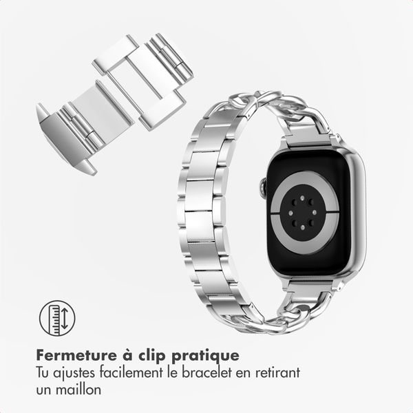 Selencia Bracelet Chain Apple Watch Series 1 - 9 / SE (38/40/41 mm) | Series 10 / 11 (42 mm) - Argent