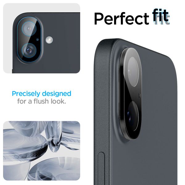 Spigen GLAStR EZ Fit Optik Protection d'objectif de caméra (pack de 2) Apple iPhone 16 Plus - Noir