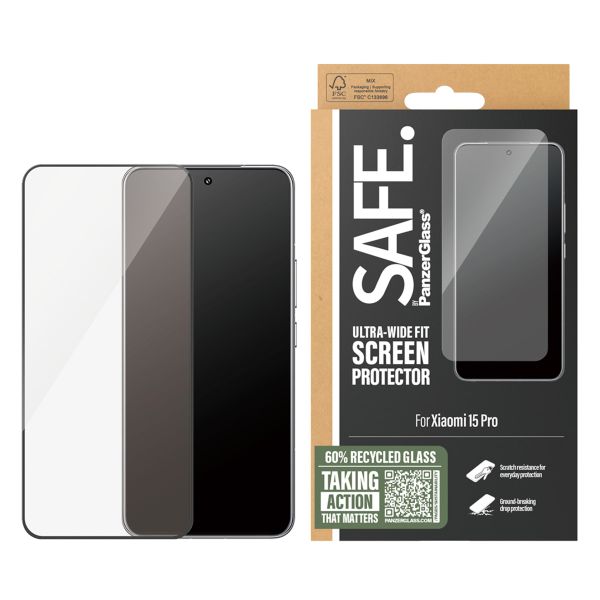SAFE by PanzerGlass Protection d'écran Ultra-Wide Fit avec applicateur Xiaomi 15 Pro