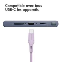 imoshion Braided USB-C vers câble USB-C - 2 mètre - Lilas