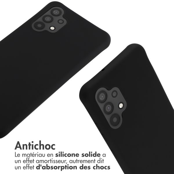 imoshion ﻿Coque en silicone avec cordon Samsung Galaxy A32 (4G) - Noir