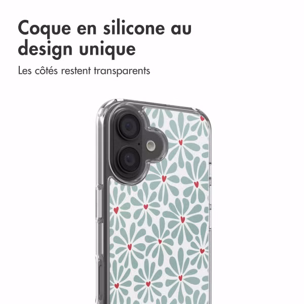 imoshion Coque Design Apple iPhone 16 - Bloom Love Sage Green