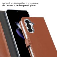Selencia Étui portefeuille en cuir véritable Samsung Galaxy A36 / A56 - Marron clair
