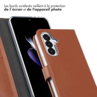 Selencia Étui de téléphone portefeuille en cuir véritable Samsung Galaxy A56 - Brun clair