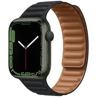 Apple Bracelet Leather Link Apple Watch Series 1 t/m 11 / SE / Ultra (44/45/46/49 mm) - Taille M/L - Midnight