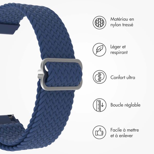 imoshion Bracelet tissée en nylon - Connexion universelle 22 mm - Bleu foncé