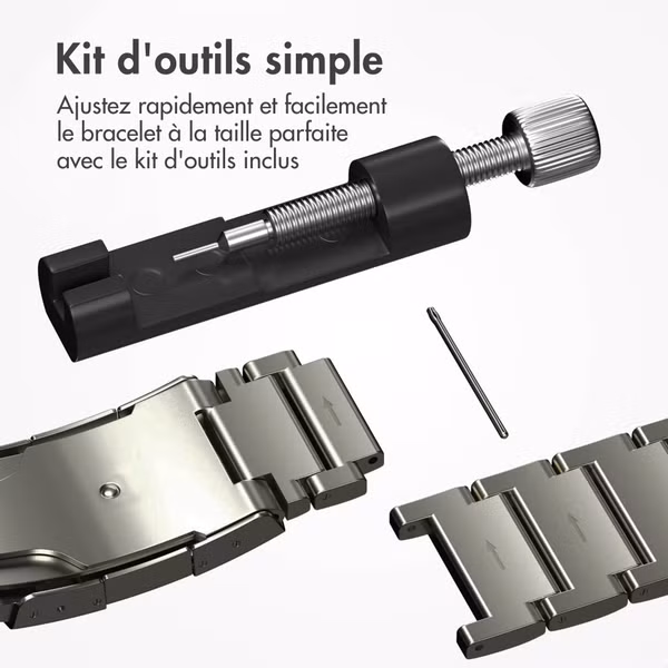 Accezz Bracelet en acier Titane mat Apple Watch Series 1 t/m 11 / SE / Ultra (44/45/46/49 mm) - Titanium