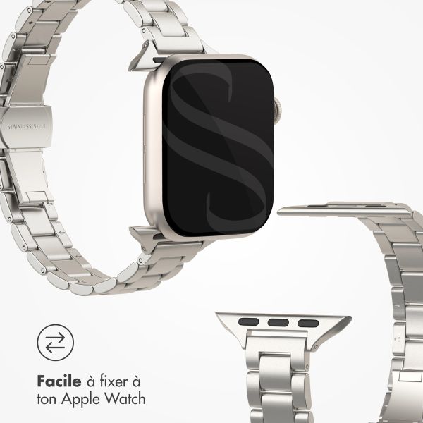 Selencia Bracelet à maillons fin en acier Apple Watch Series 1 á 9 / SE (38/40/41 mm) | Series 10 (42 mm) - Starlight