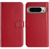 Selencia Étui de téléphone portefeuille en cuir véritable Google Pixel 9 / 9 Pro - Rouge