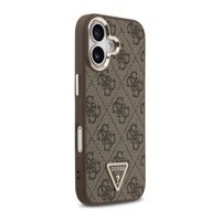 Guess Coque arrière en cuir avec logo Triangle classique et MagSafe Apple iPhone 17 - Marron