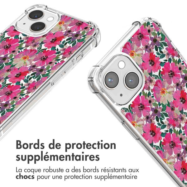 imoshion Coque Design avec cordon Apple iPhone 13 - Flower Water