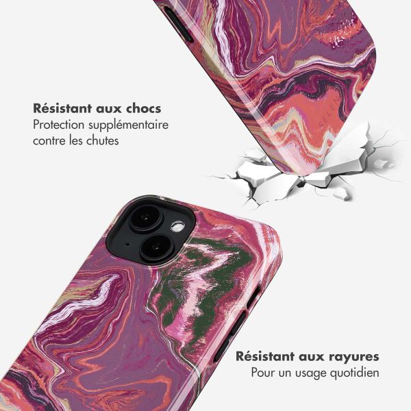 Selencia Coque arrière Vivid Tough avec MagSafe iPhone 14 - Marble Purple