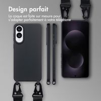 Selencia Coque silicone avec cordon amovible Samsung Galaxy S25 Edge - Noir