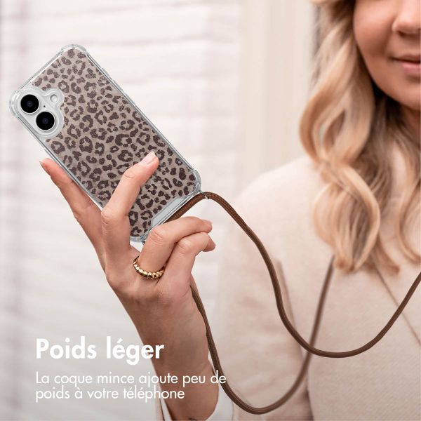 imoshion Coque Design avec cordon Apple iPhone 16 - Leopard Mood
