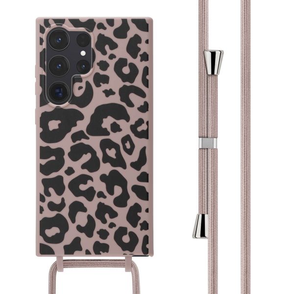 imoshion Coque design en silicone avec cordon Samsung Galaxy S24 Ultra - Animal Pink