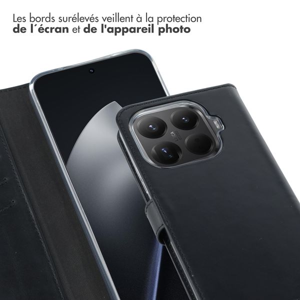 Selencia Étui portefeuille en cuir véritable Xiaomi 15T Pro - Noir
